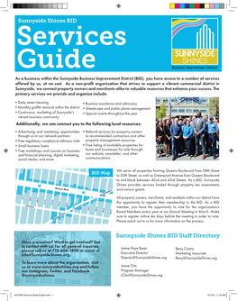 2019 BID Services Guide English.Indd 1 3/12/19 11:32 AM Your BID Services