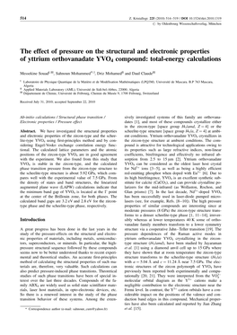 The Effect of Pressure on the Structural and Electronic Properties of Yttrium Orthovanadate YVO4 Compound: Total-Energy Calculations