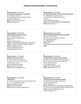 Permanent Ordinary Members – As on 24.03.2021