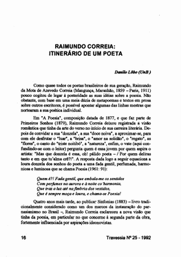 Raimundo Correia: Itinerário De Um Poeta
