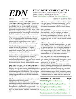 Echo Development Notes, Issue 60