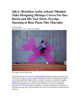 Q&A: Brooklyn Artist Aakash Nihalani Talks Designing Mixtape Covers