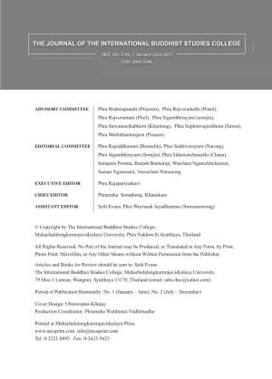 THE JOURNAL of the INTERNATIONAL BUDDHIST STUDIES COLLEGE JIBSC Vol
