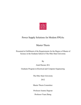 Power Supply Solutions for Modern Fpgas Master Thesis