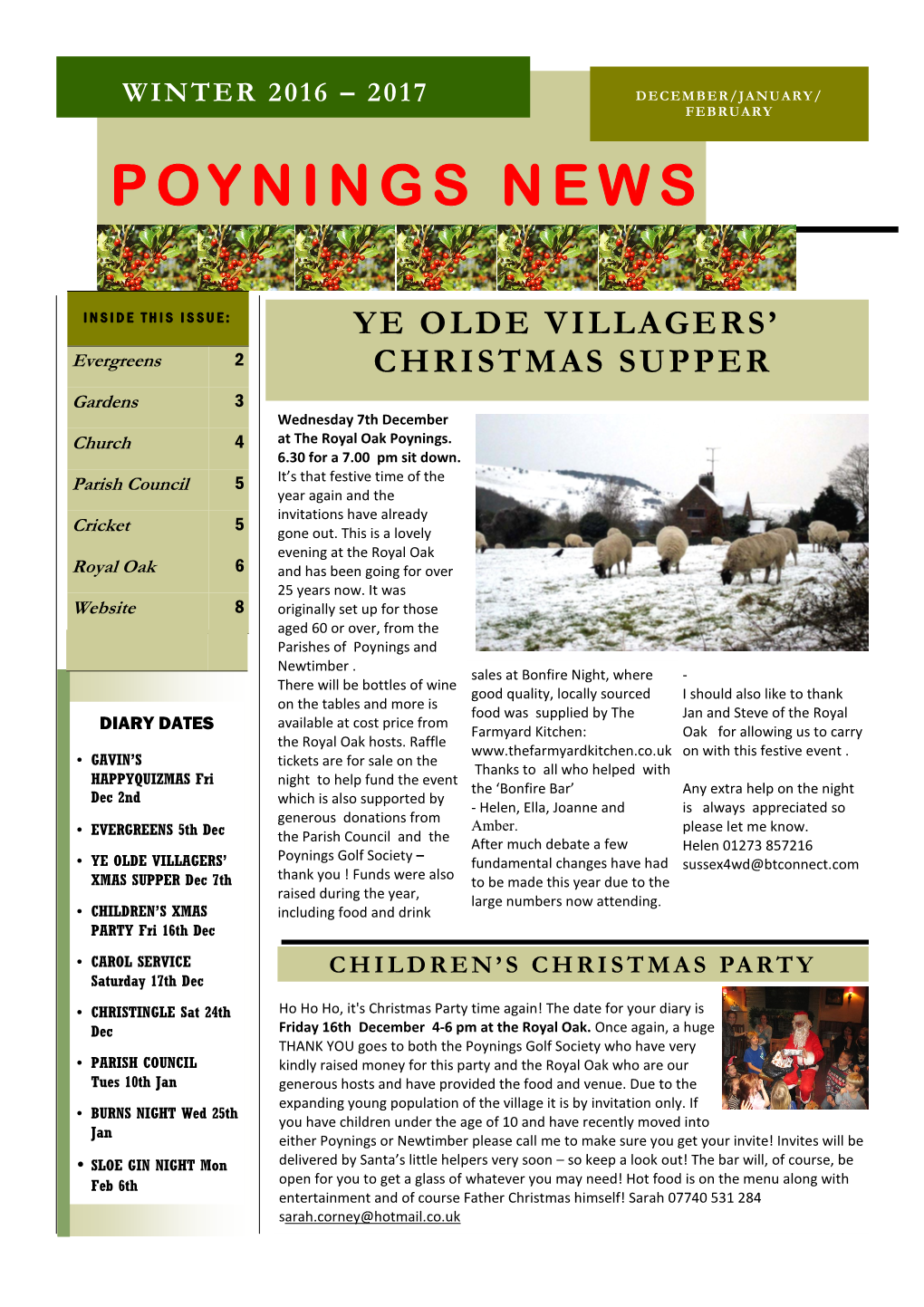 Poynings Newsletter Winter 2016