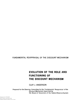 Evolution of the Role and Functioning of the Discount Mechanism