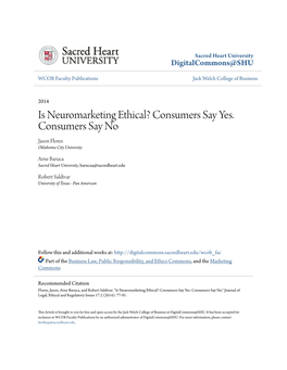 Is Neuromarketing Ethical? Consumers Say Yes