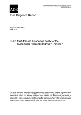 Due Diligence Report for Tranche 1