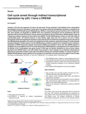 Cell Cycle Arrest Through Indirect Transcriptional Repression by P53: I Have a DREAM