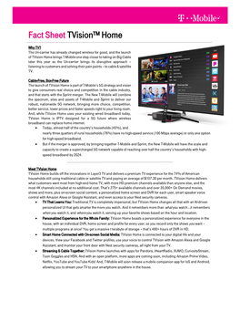 Tvision Home Fact Sheet