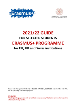 2021/22 Guide Erasmus+ Programme