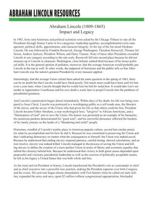 Abraham Lincoln Resources