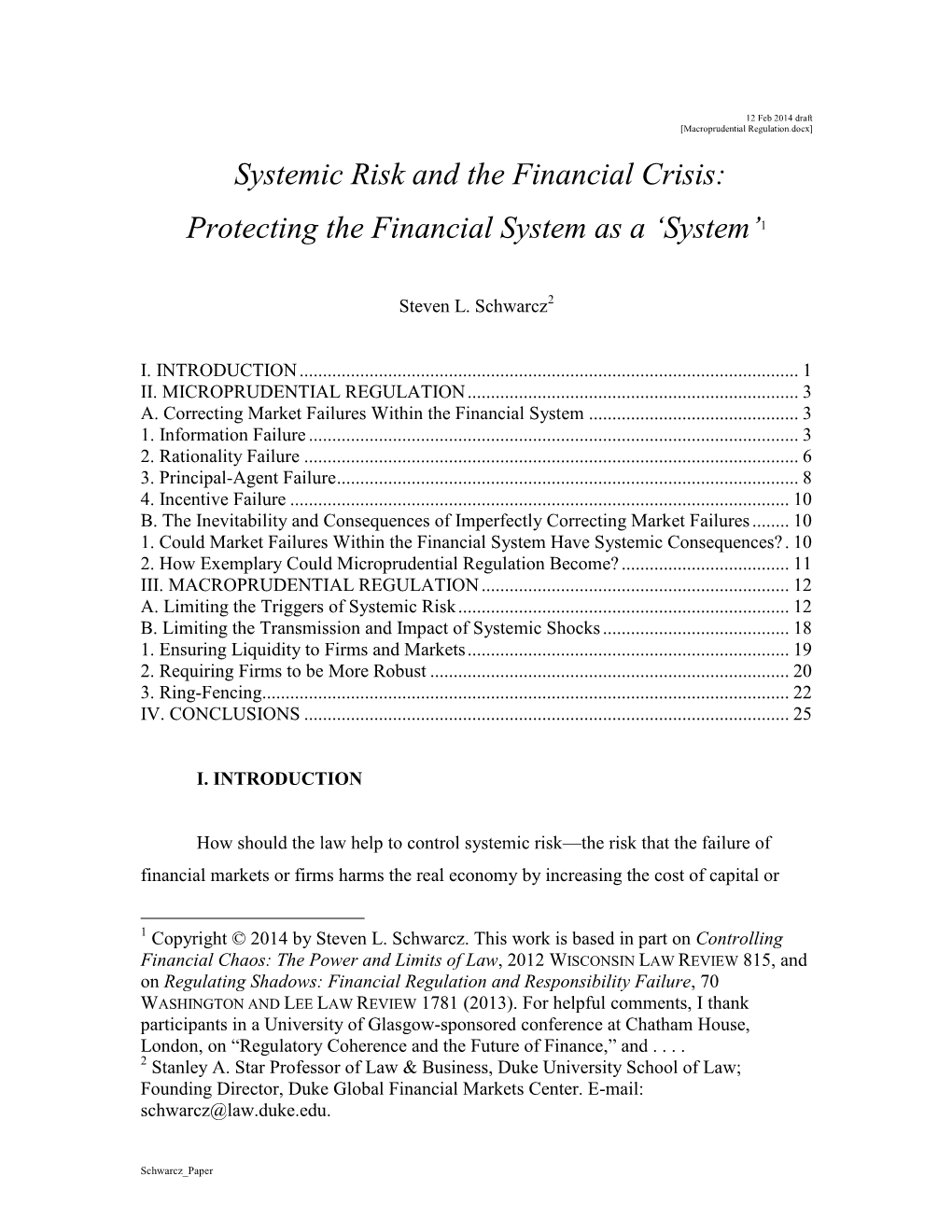 Systemic Risk and the Financial Crisis