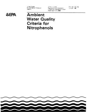Ambient Water Quality Criteria for Nitrophenols AMBIENT WATERQUALITY CRITERIA FOR