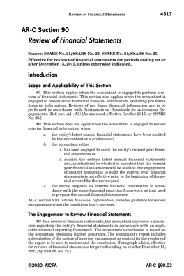 Review of Financial Statements 4317