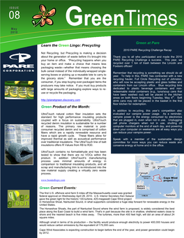 Learn the Green Lingo: Precycling Green Product of the Month: Green at Pare