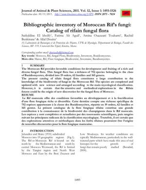 Bibliographic Inventory of Moroccan Rif's Fungi