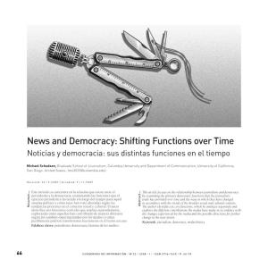 News and Democracy: Shifting Functions Over Time Noticias Y Democracia: Sus Distintas Funciones En El Tiempo