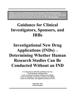 Investigational New Drug Applications (Inds)-Determining Whether