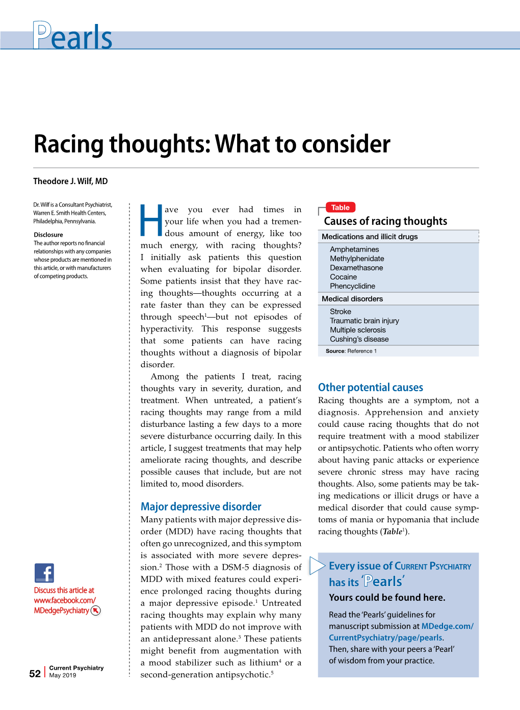 Racing Thoughts: What to Consider