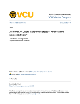A Study of Art Unions in the United States of America in the Nineteenth Century