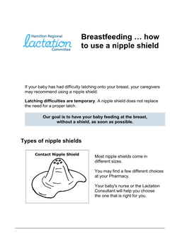 Breastfeeding; How to Use a Nipple Shield