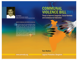 Ram Madhav Book on Communal Violence Bill