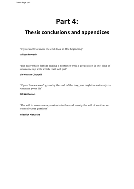 Part 4: Thesis Conclusions and Appendices