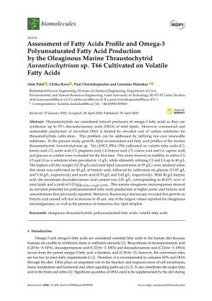Assessment of Fatty Acids Profile and Omega-3 Polyunsaturated Fatty