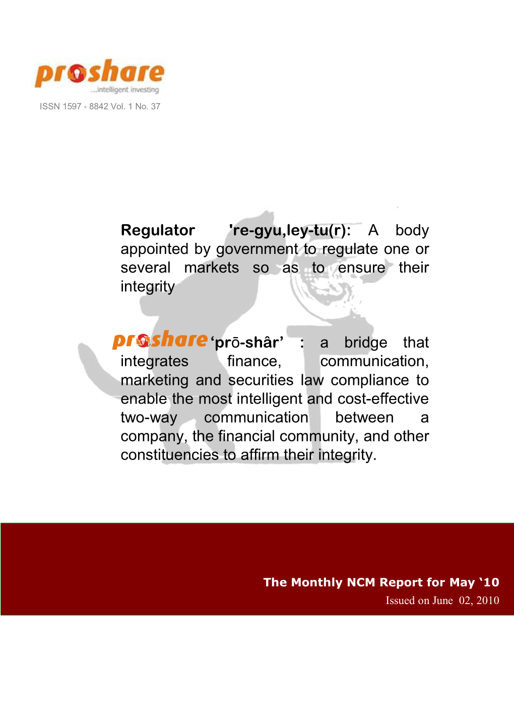 Monthly NCM Report for May 2010 Page 2