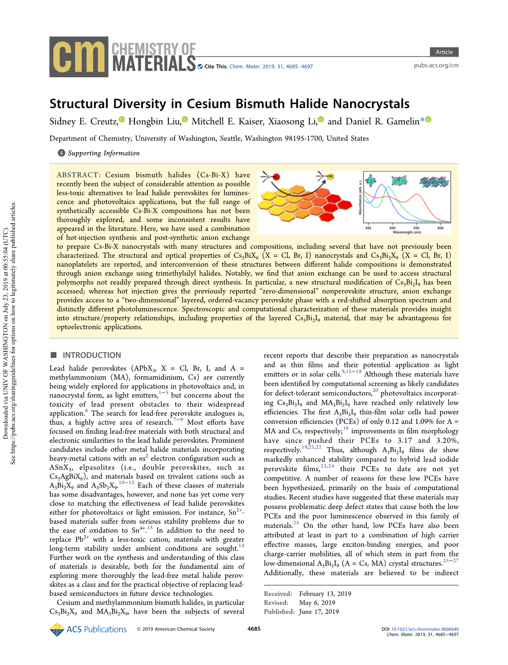 Structural Diversity in Cesium Bismuth Halide Nanocrystals Sidney E