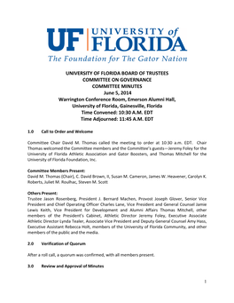 University of Florida Board of Trustees Committee On