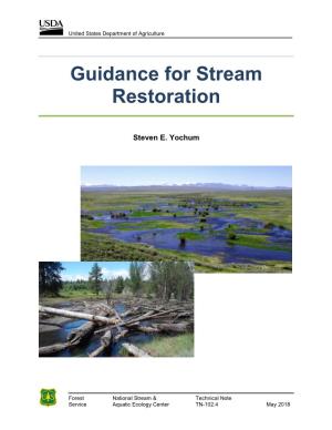 Guidance for Stream Restoration