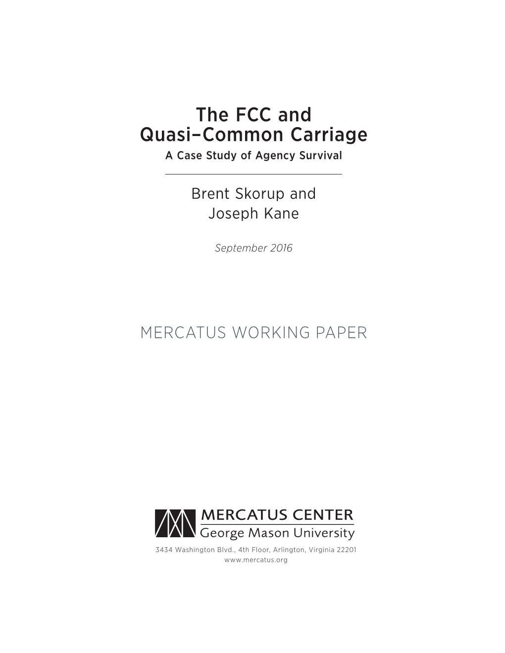 The FCC and Quasi-Common Carriage