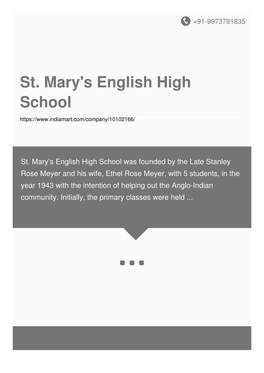 St. Mary's English High School