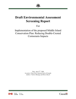 Draft Environmental Assessment Screening Report