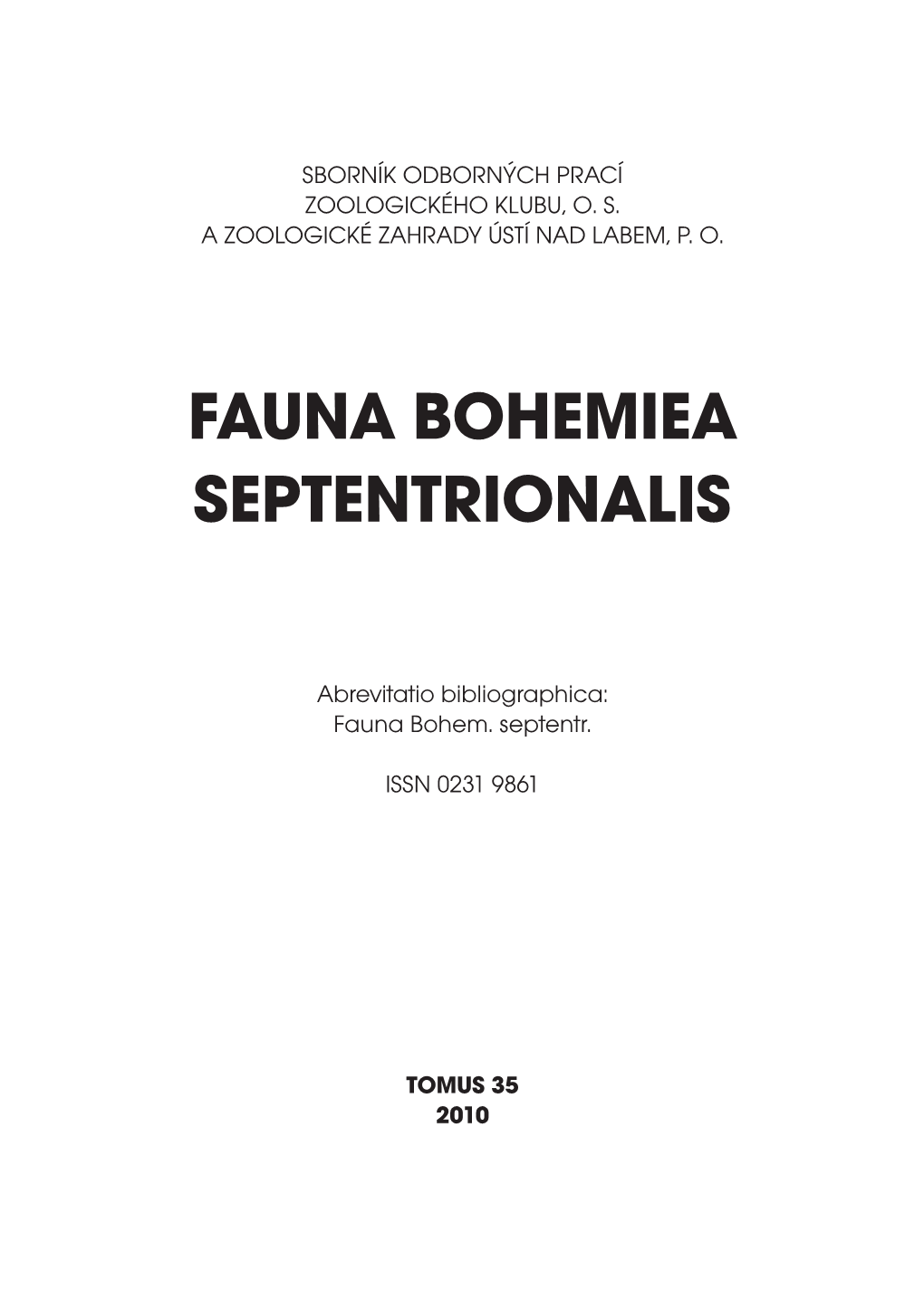 Fauna Bohemiea Septentrionalis