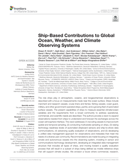 Ship-Based Contributions to Global Ocean, Weather, and Climate Observing Systems