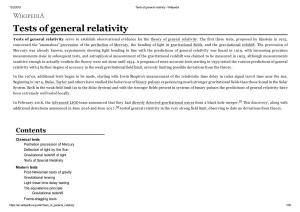 Tests of General Relativity - Wikipedia