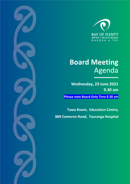 Board Meeting Agenda