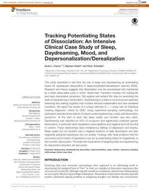 Tracking Potentiating States of Dissociation: an Intensive Clinical Case Study of Sleep, Daydreaming, Mood, and Depersonalization/Derealization