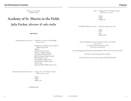 Academy of St. Martin in the Fields Julia Fischer, Director & Solo Violin