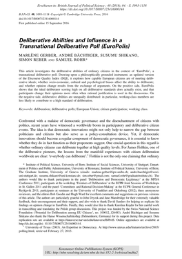 Deliberative Abilities and Influence in a Transnational Deliberative Poll