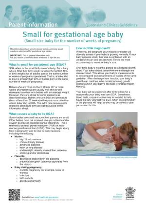 Parent Information: Small for Gestational Age Baby
