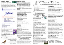 Village Voice Routine Checks of Local Footpaths, Nature Reserves and Bird Hides