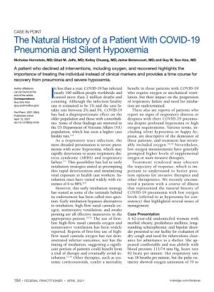 The Natural History of a Patient with COVID-19 Pneumonia and Silent Hypoxemia