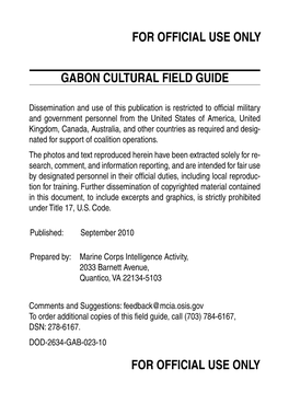 Cultural Field Guide: the Republic of Gabon