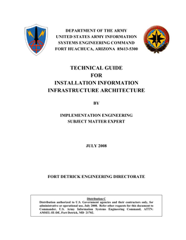 Technical Guide for Installation Information Infrastructure Architecture