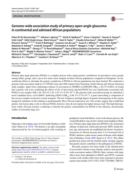 Genome-Wide Association Study of Primary Open-Angle Glaucoma in Continental and Admixed African Populations