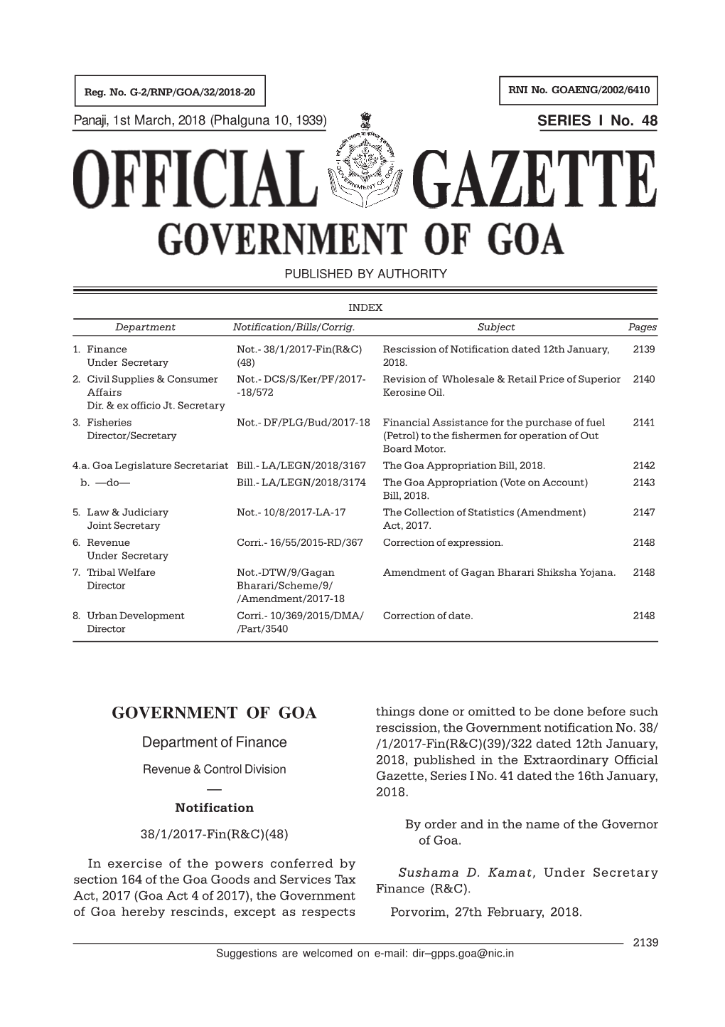 Sr. I. Gazette No. 48.Pmd